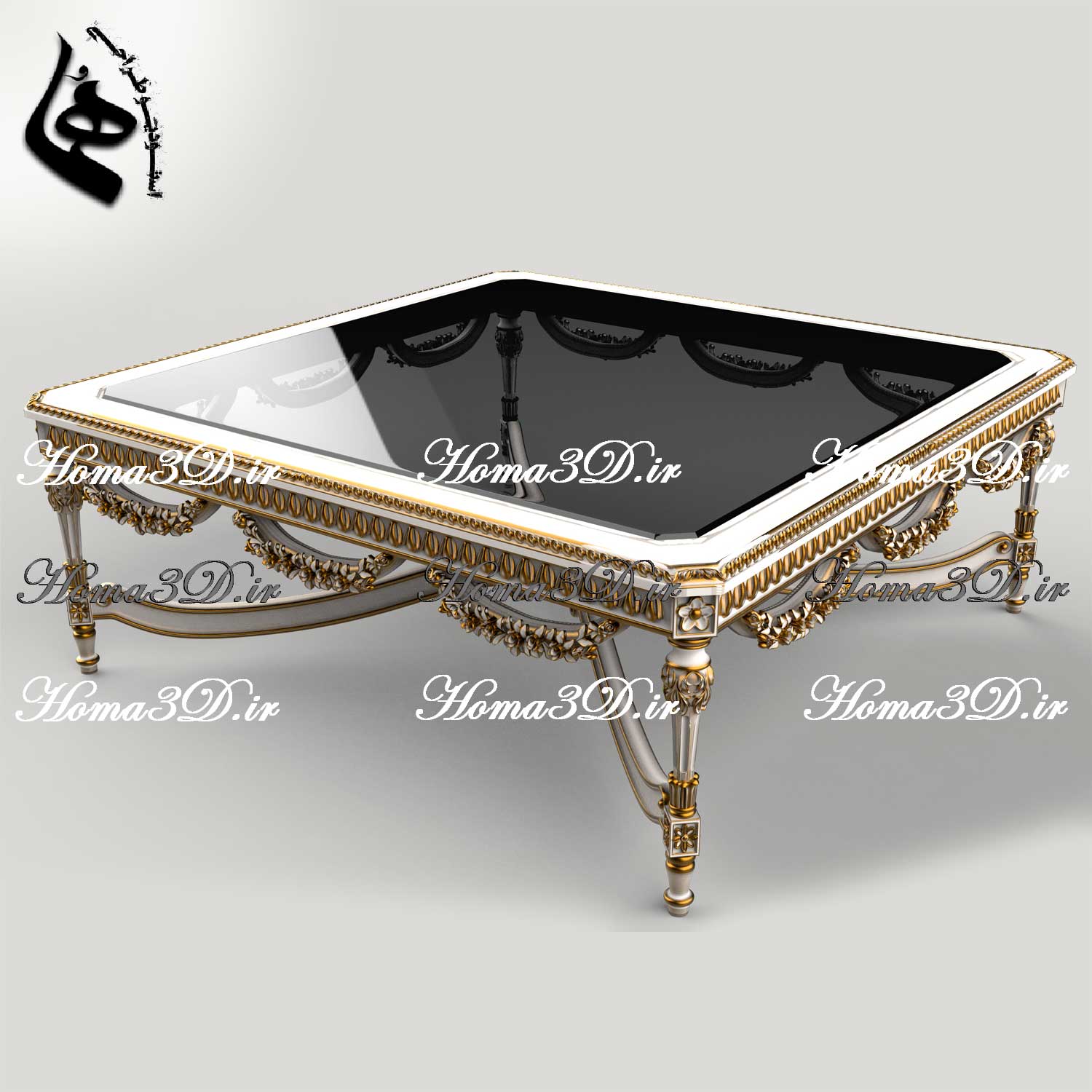 فایل دانلودی سه‌بعدی مبلمان ست فول ایتالیایی با منبت سنگین و دورو | آماده اجرا در CNC و کارگاه‌های نجاری