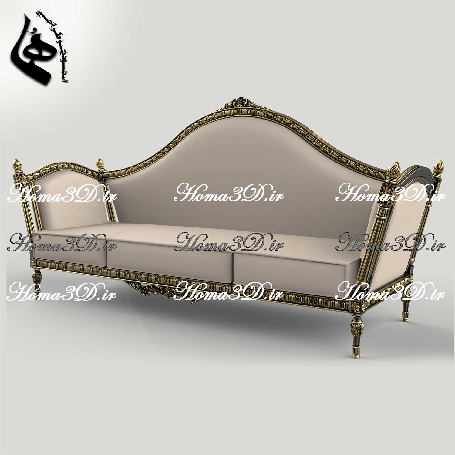 فایل دانلودی سه‌بعدی مبلمان ست فول ایتالیایی با منبت سنگین و دورو | آماده اجرا در CNC و کارگاه‌های نجاری