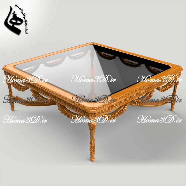 میز جلو مبلی لوکس مکعبی تمام منبت؛ خاص و جذاب، مناسب هر فضا و زمان و مکان