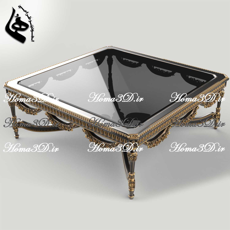 میز جلو مبلی لوکس مکعبی تمام منبت؛ خاص و جذاب، مناسب هر فضا و زمان و مکان