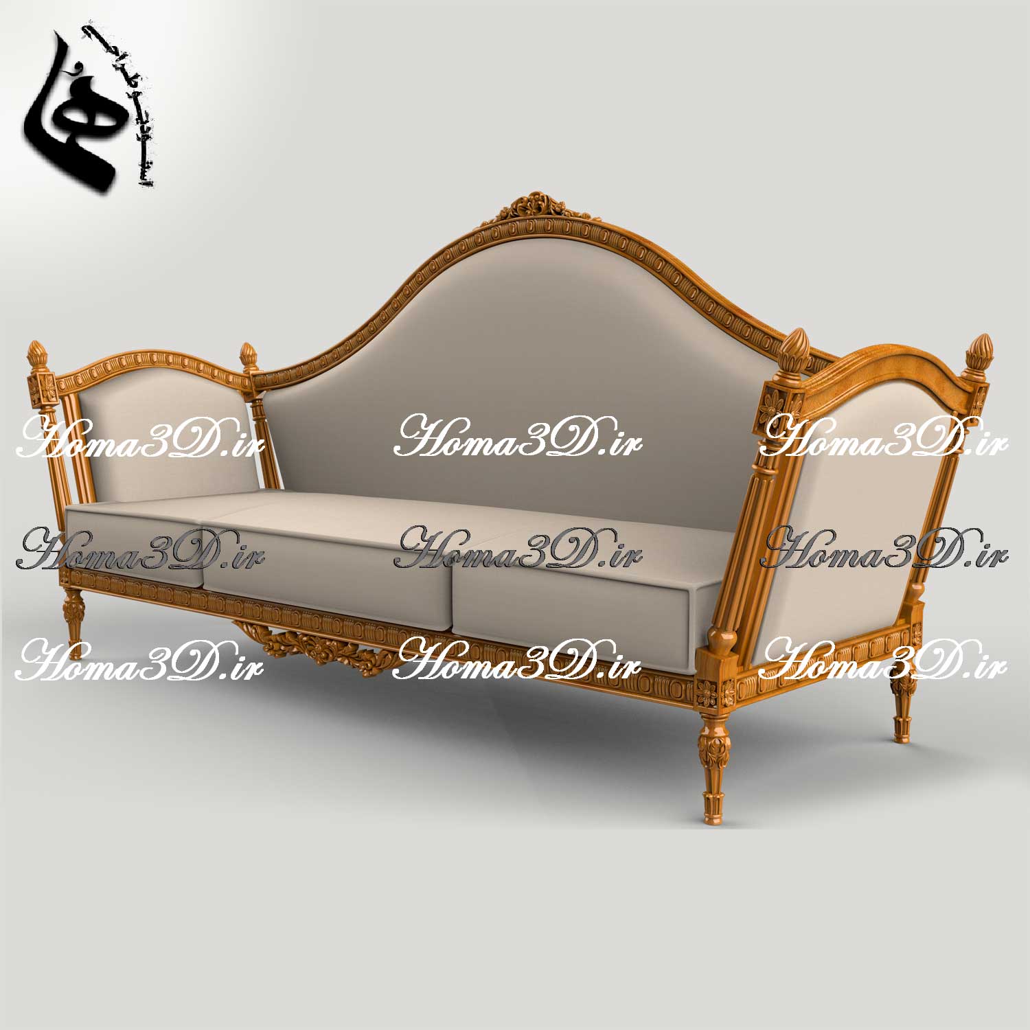 دانلود فایل سه‌بعدی کاناپه کاجی با طراحی و منبت جدید و قالب‌کشی مدرن مناسب هر سبک سلیقه و جنسیت و سن