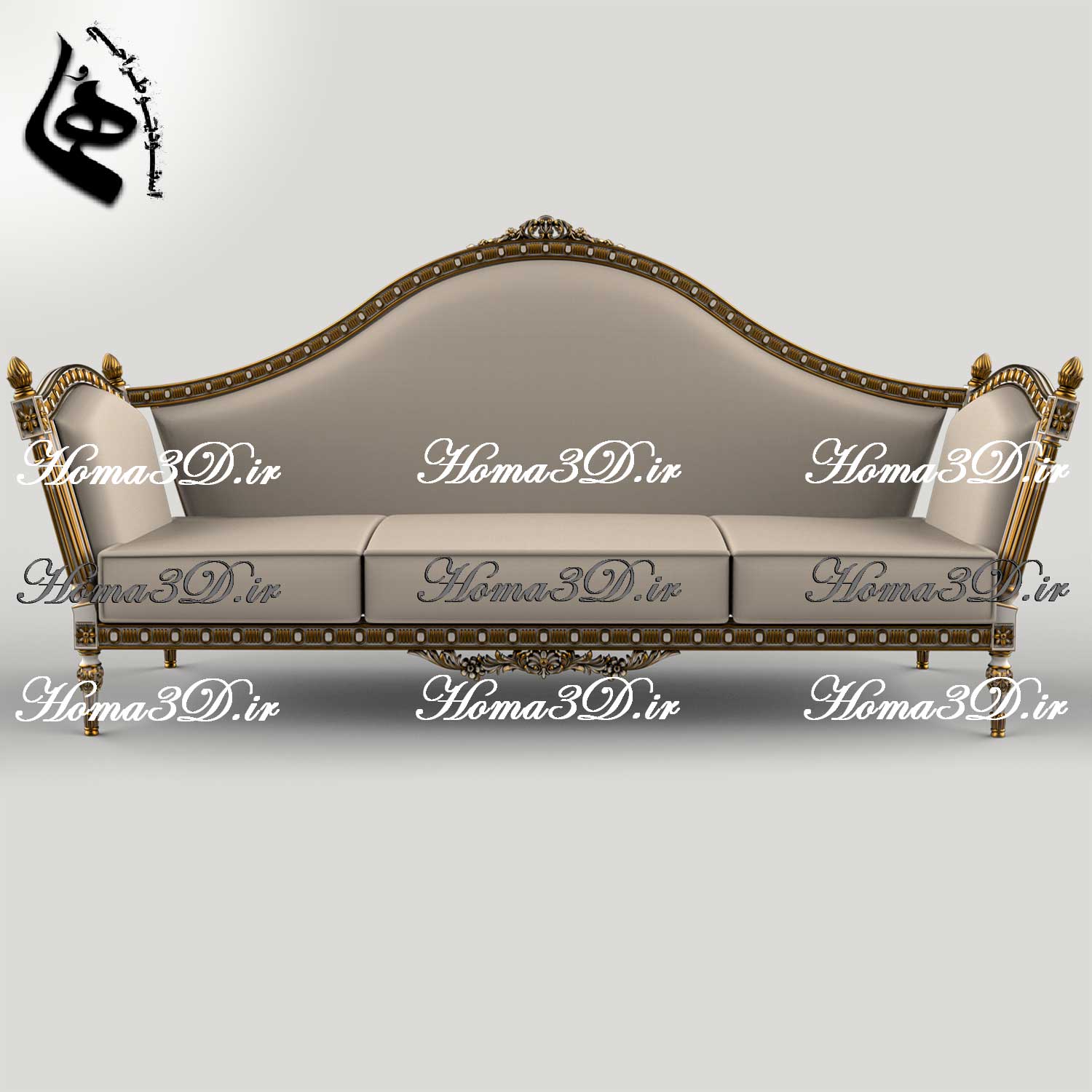 دانلود فایل سه‌بعدی کاناپه کاجی با طراحی و منبت جدید و قالب‌کشی مدرن مناسب هر سبک سلیقه و جنسیت و سن