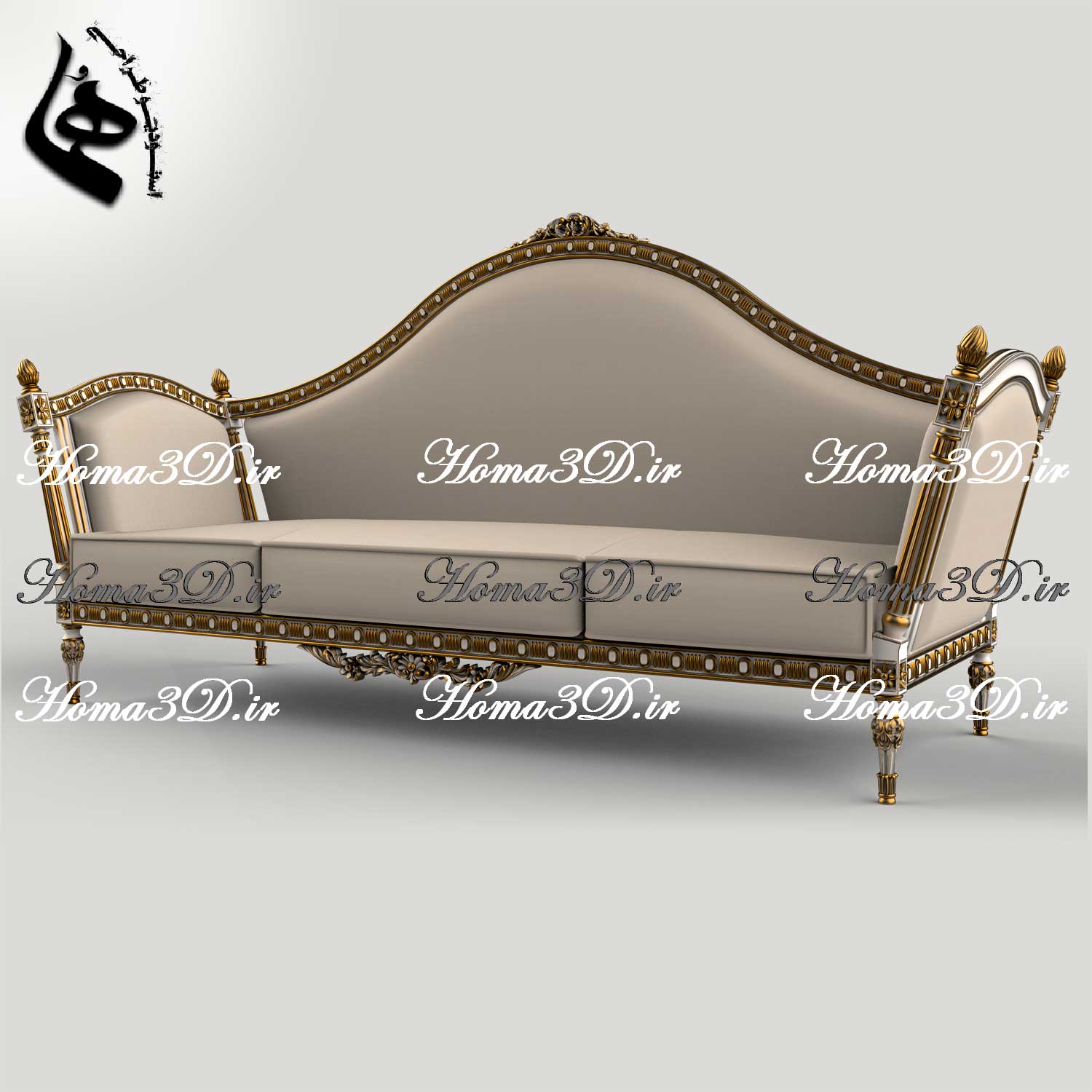 دانلود فایل سه‌بعدی کاناپه کاجی با طراحی و منبت جدید و قالب‌کشی مدرن مناسب هر سبک سلیقه و جنسیت و سن