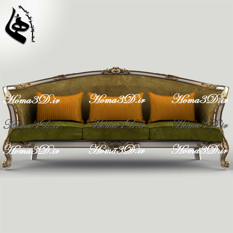 فایل طراحی سهبعدی کاناپه جدید لگنی با منبت و قالب زیبا و بهروز