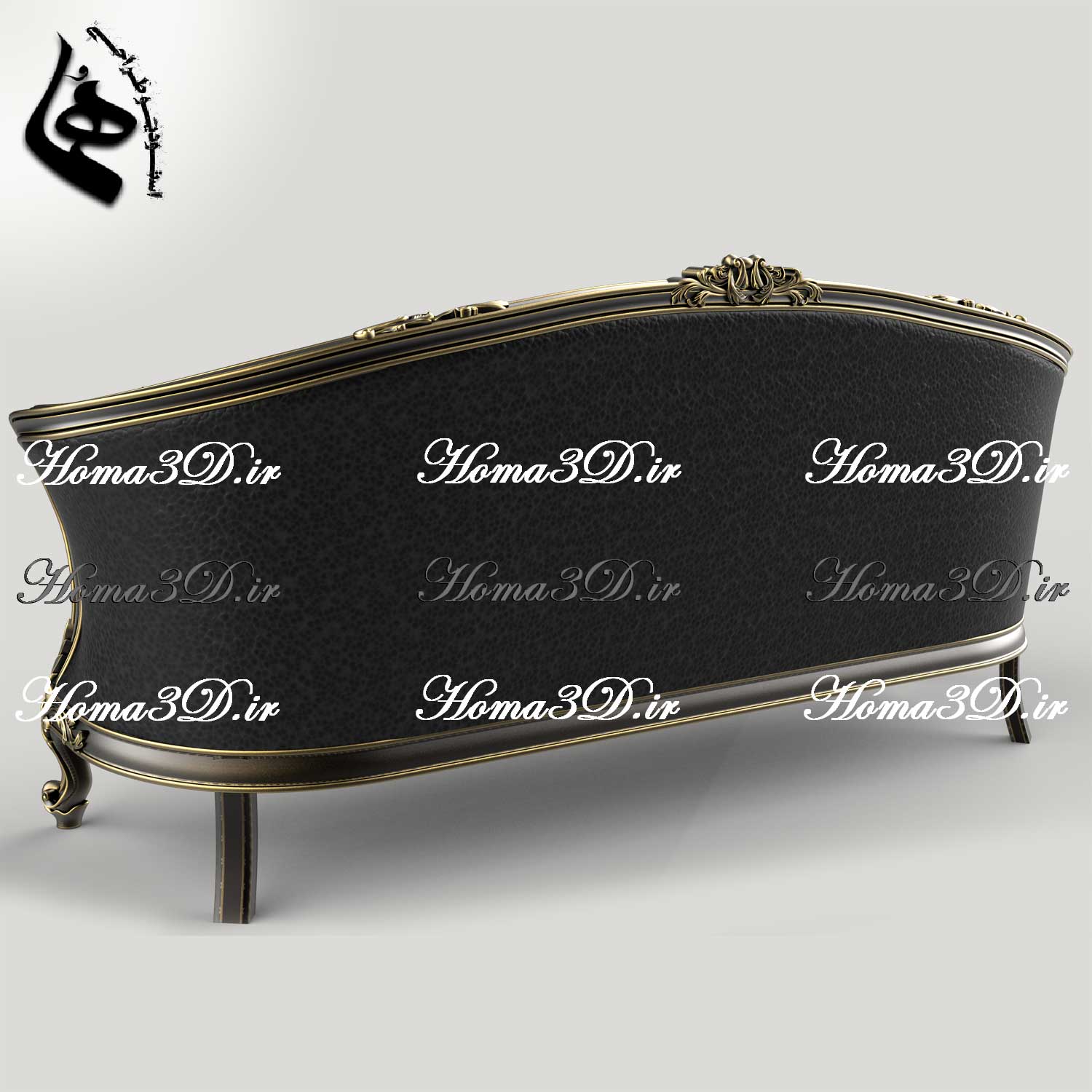 فایل طراحی سه‌بعدی کاناپه جدید لگنی با منبت و قالب زیبا و به‌روز