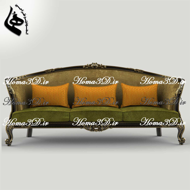 فایل طراحی سهبعدی کاناپه جدید لگنی با منبت و قالب زیبا و بهروز