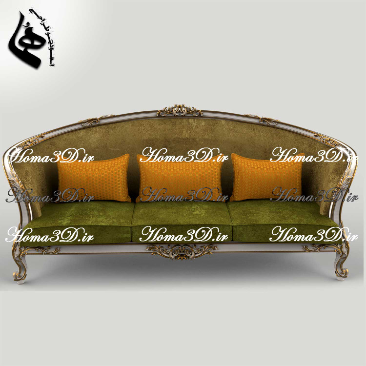 فایل طراحی سهبعدی کاناپه جدید لگنی با منبت و قالب زیبا و بهروز