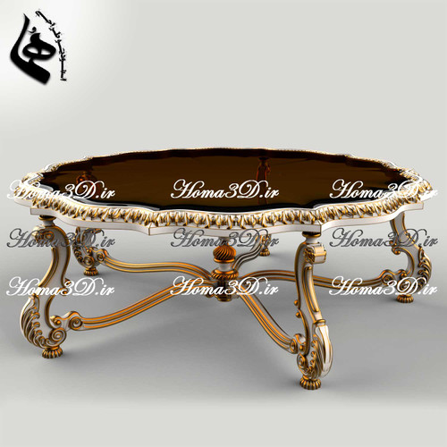 فایل طراحی و اسکن 3بعدی میز جلومبلی گرد و جدید با منبت و قالب جدید مدل راشل برای تولید با سیانسی و نجاری