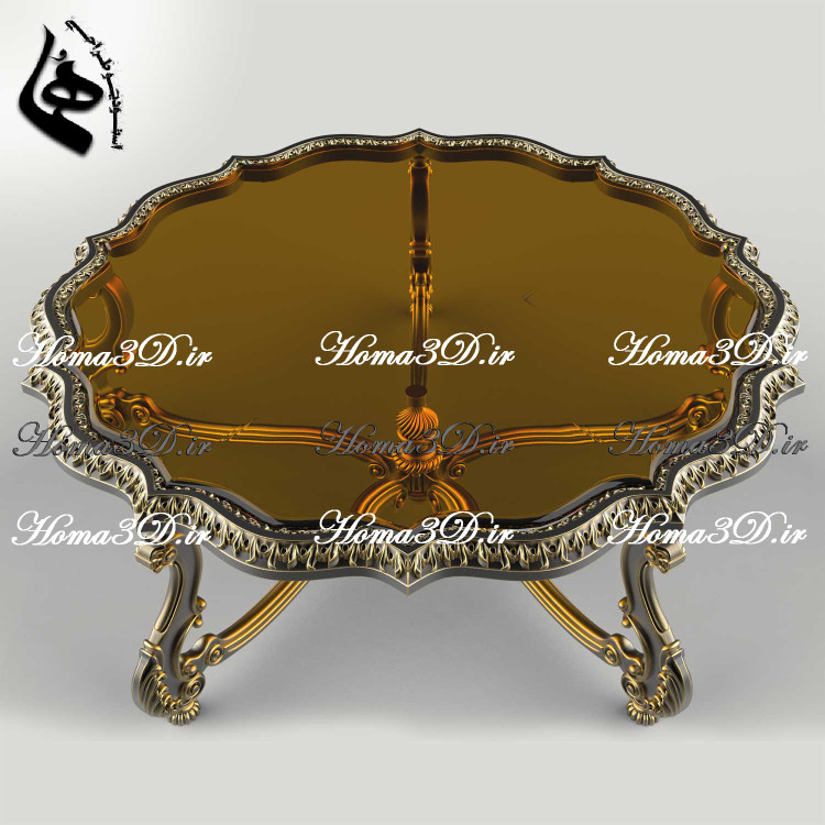 فایل طراحی و اسکن 3بعدی میز جلومبلی گرد و جدید با منبت و قالب جدید مدل راشل برای تولید با سیانسی و نجاری