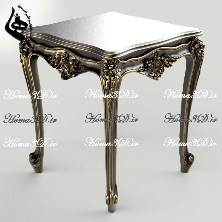 خرید فایل STL طراحی میزعسلی ۴ تراش راشل برای تولید در نجاری و CNC