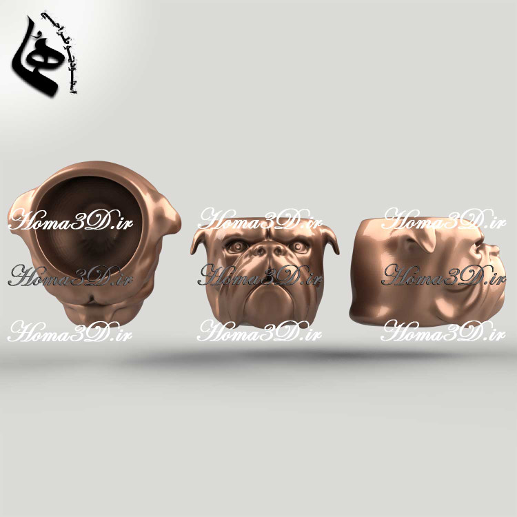 فایل طراحی 3بعدی دانلودی کوکسا، لیوان و ماگ چوبی با طراحی برجسته سگ بولداگ