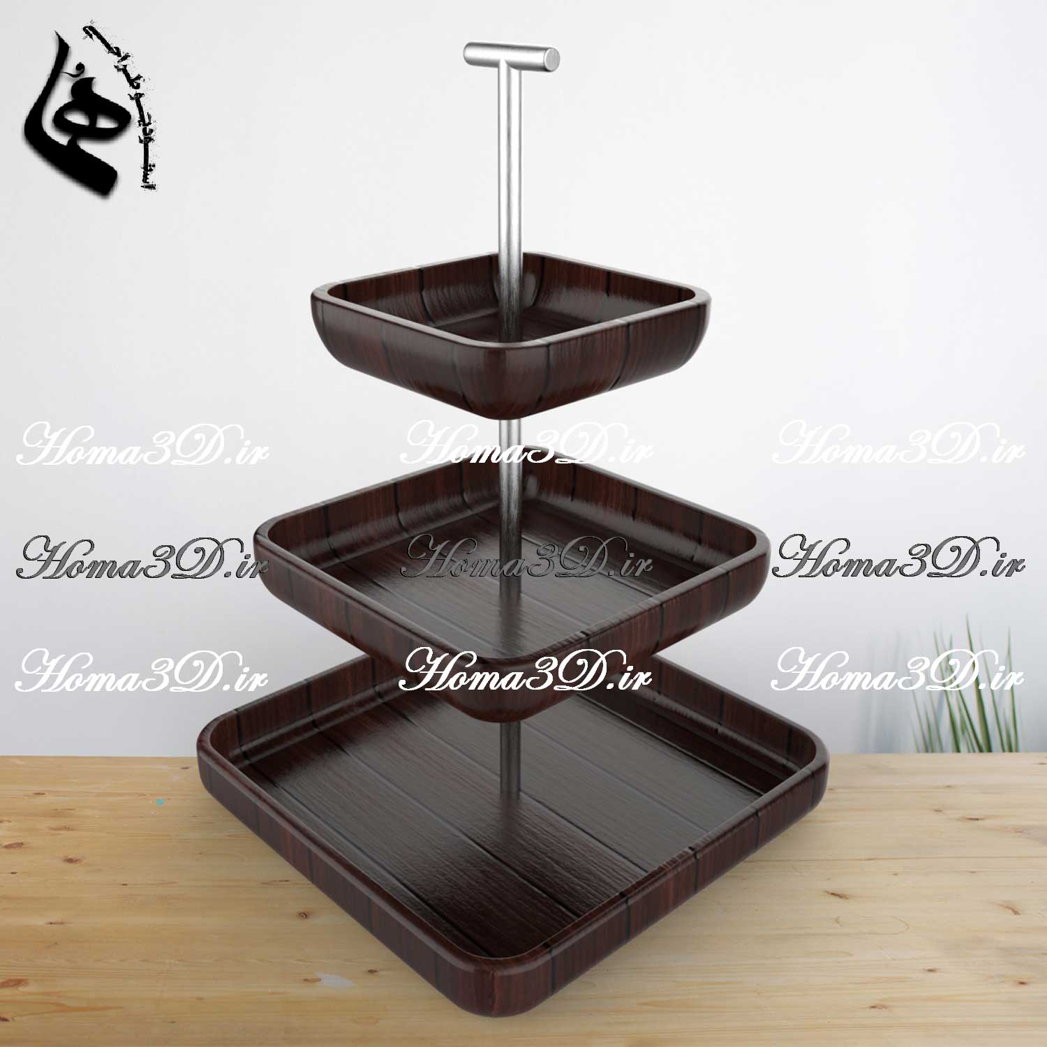 فایل طراحی 3بعدی دانلودی جای شیرینی و شکلات طبقاتی لوکس