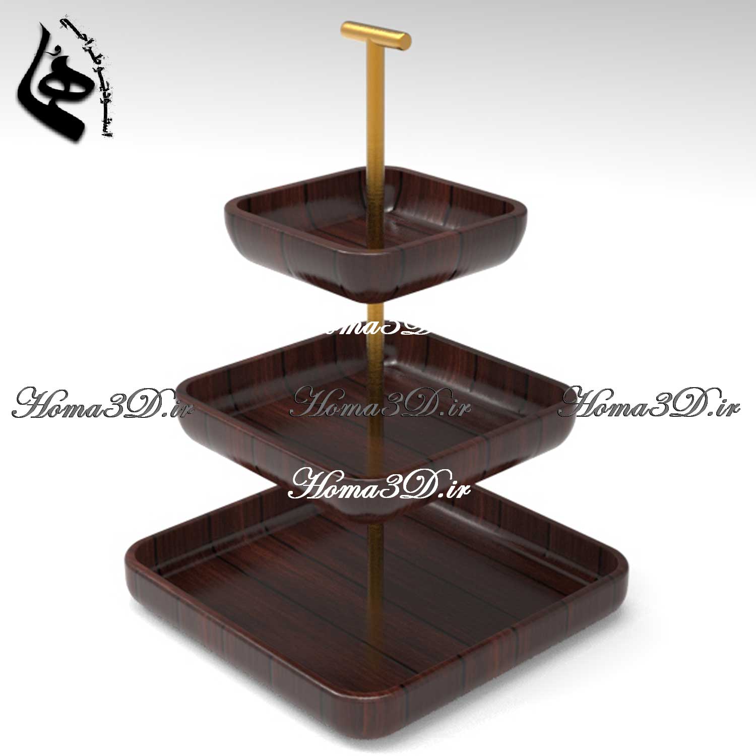 فایل طراحی 3بعدی دانلودی جای شیرینی و شکلات طبقاتی لوکس