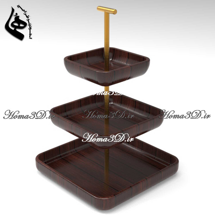 فایل طراحی 3بعدی دانلودی جای شیرینی و شکلات طبقاتی لوکس