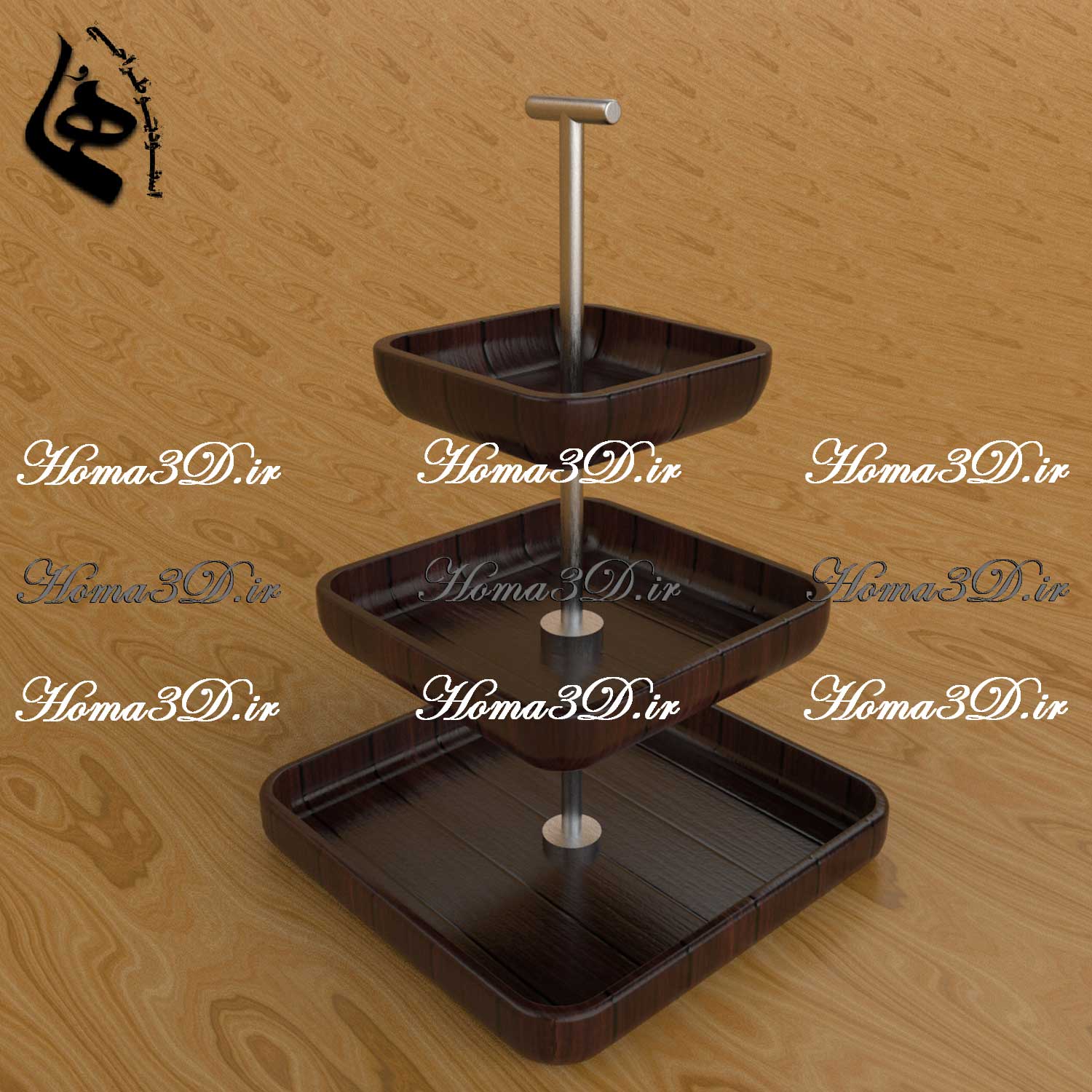 فایل طراحی 3بعدی دانلودی جای شیرینی و شکلات طبقاتی لوکس