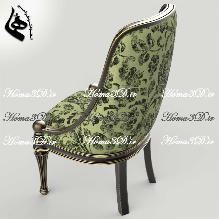 خرید فایل طراحی 3بعدی مبلمان لوکس با فریم زیبا و دستههای منحنی خاص