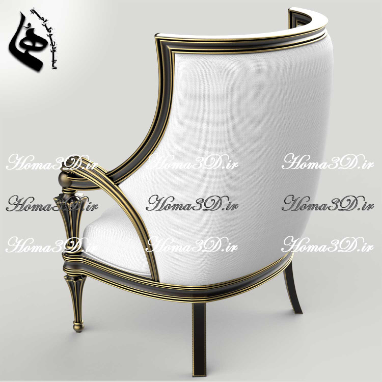 فایل طراحی 3بعدی دانلودی جهت تولید مبل زیبای ایتالیایی با دسته و زیر دستههای منحنی شکل زیبا، جدید، بهروز و پرفروش