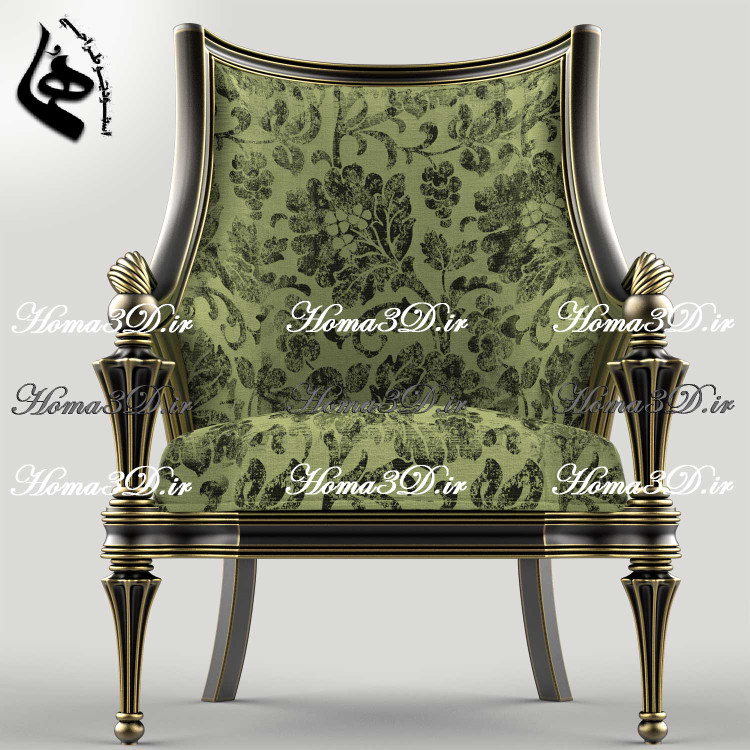 فایل طراحی 3بعدی دانلودی جهت تولید مبل زیبای ایتالیایی با دسته و زیر دستههای منحنی شکل زیبا، جدید، بهروز و پرفروش