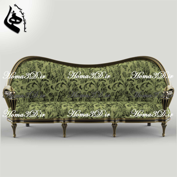 فایل طراحی 3بعدی دانلودی جهت تولید کاناپه لوکس با فریم زیبا، جدید و پرفروش با رندر طبیعی