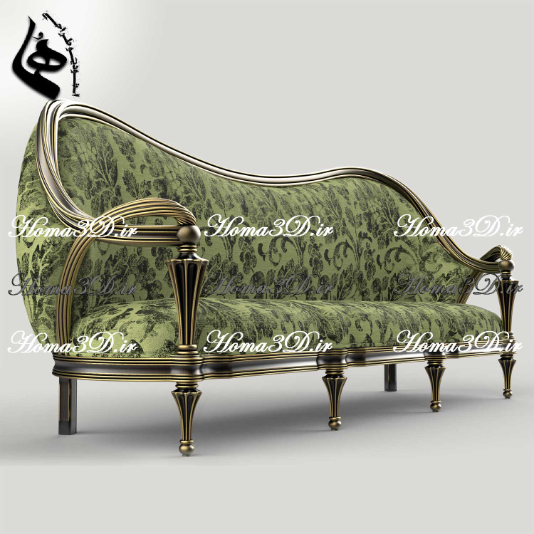 فایل طراحی 3بعدی دانلودی جهت تولید کاناپه لوکس با فریم زیبا، جدید و پرفروش با رندر طبیعی