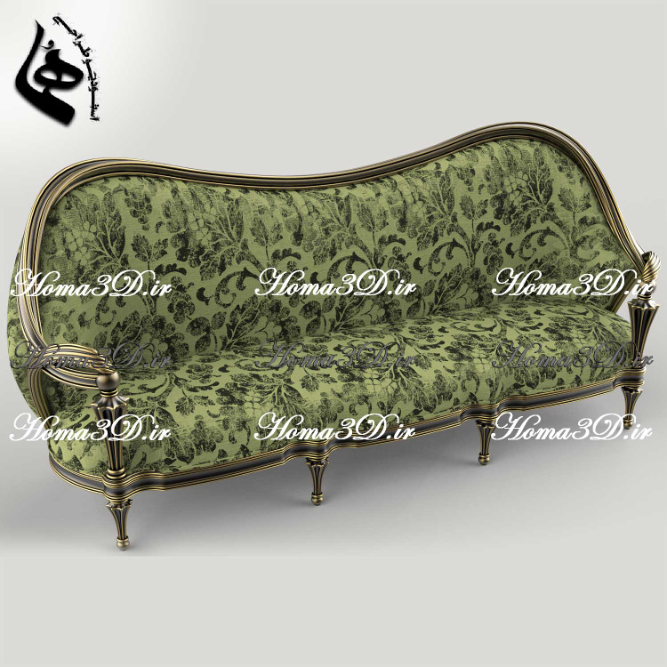 فایل طراحی 3بعدی دانلودی جهت تولید کاناپه لوکس با فریم زیبا، جدید و پرفروش با رندر طبیعی