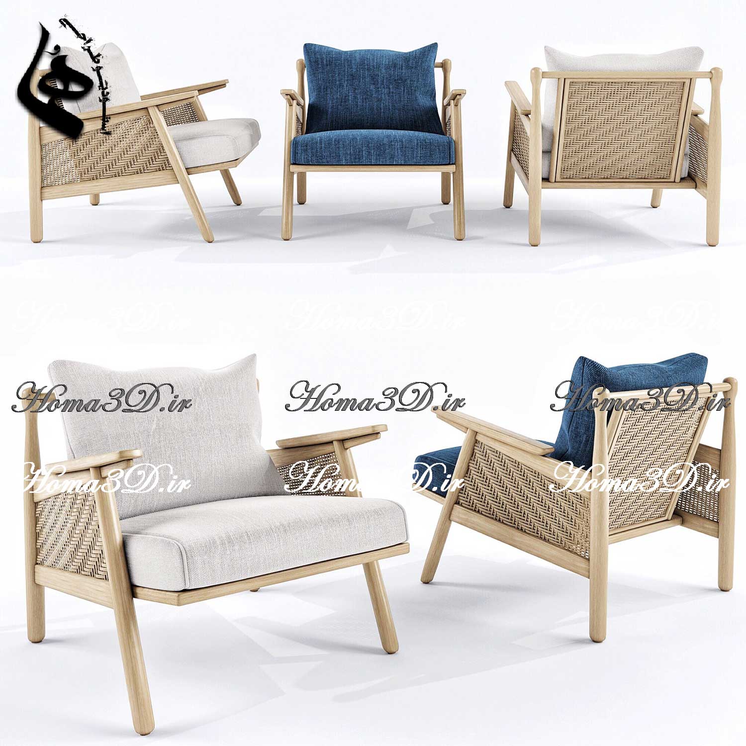 فایل طراحی و اسکن سه‌بعدی مبل نئوکلاسیک با سلیقه‌ی اداری و فضاهای کاری و جلسات