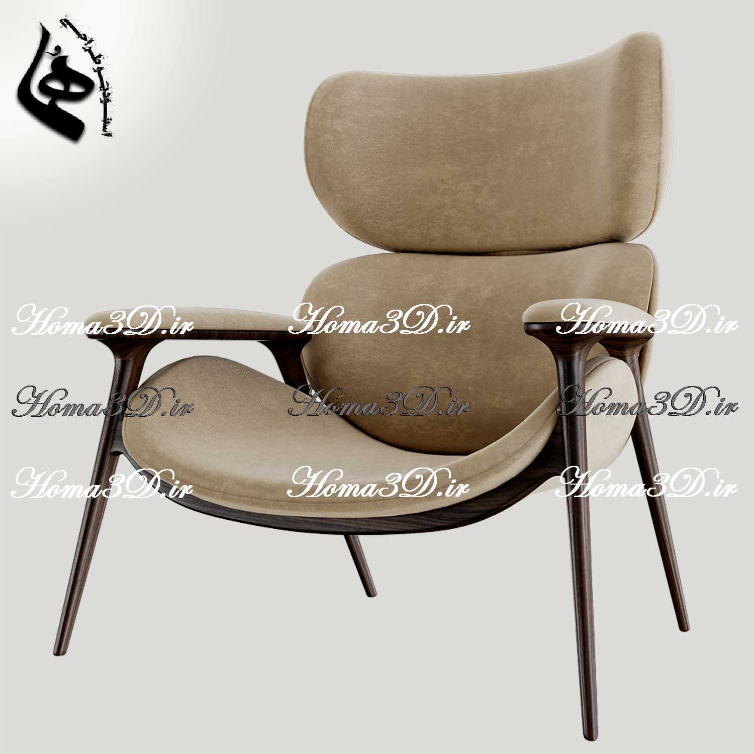 فایل طراحی و اسکن سه‌بعدی مبل نئوکلاسیک با پشتی بلند – بهترین مبل برای اتاق جلسات