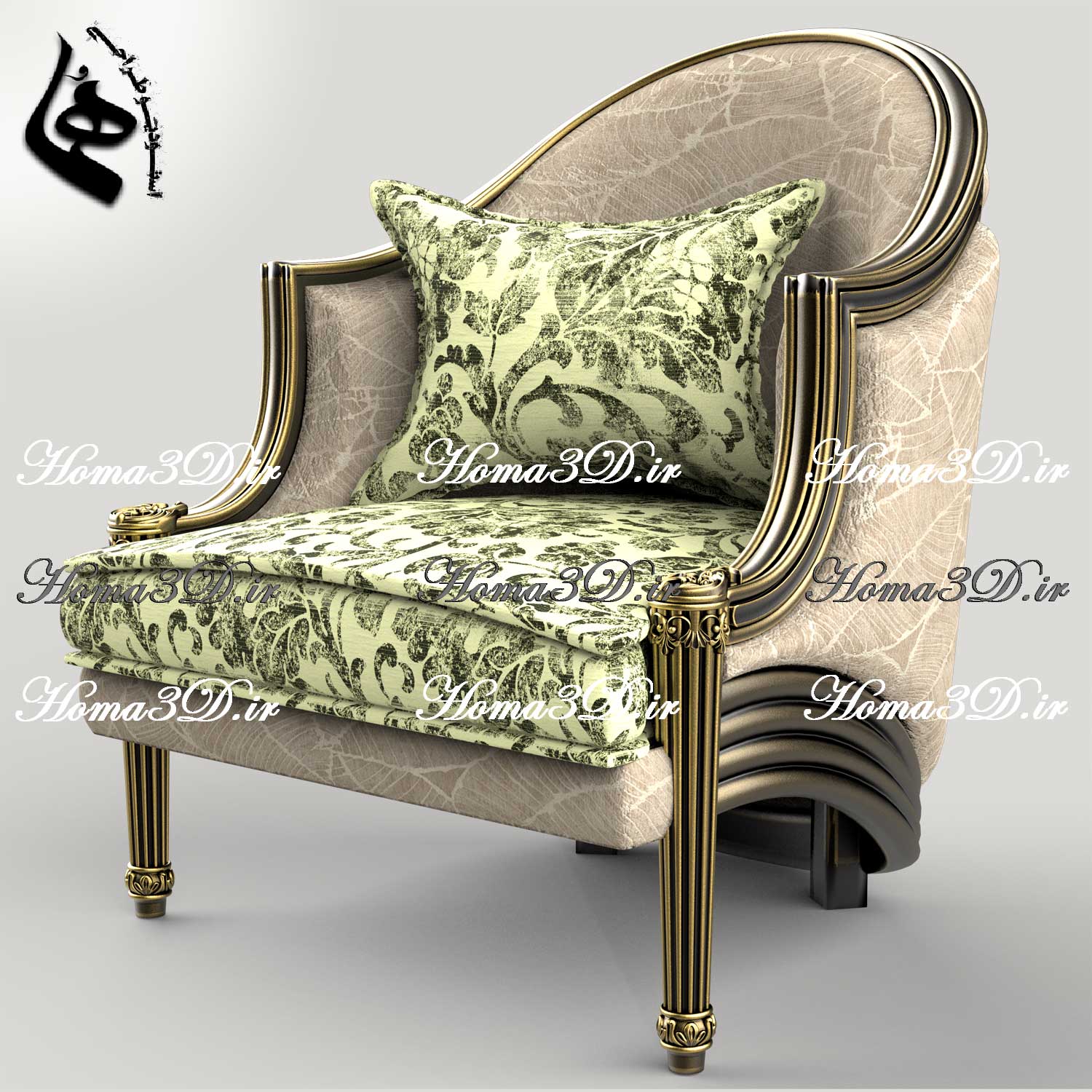 دانلود فایل طراحی 3بعدی منبت مبلمان لوکس با طراحی ظریف، فریم جدید و منبت ترکیه‌ای ترکیبی