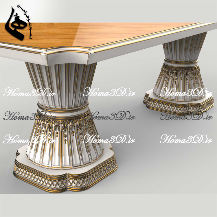 رشته طراحی مبلمان | طراحی 3بعدی میز ناهارخوری گلدانی سنگین | نجاری و تولید ناهارخوری