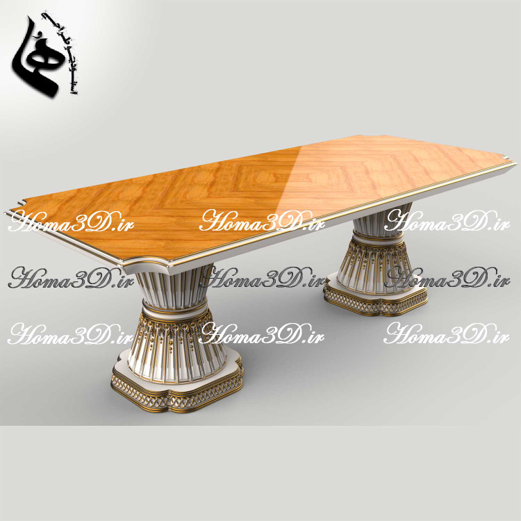 رشته طراحی مبلمان | طراحی 3بعدی میز ناهارخوری گلدانی سنگین | نجاری و تولید ناهارخوری