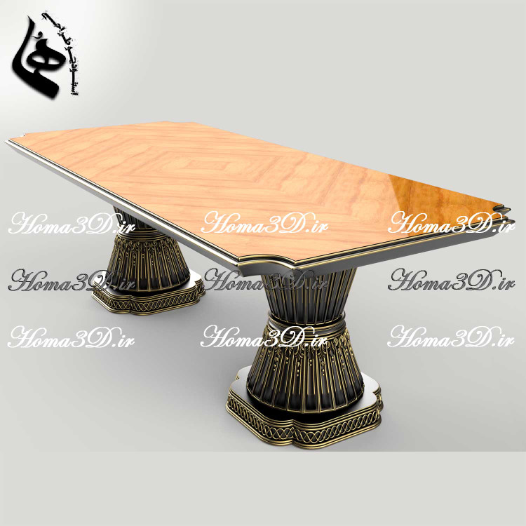 رشته طراحی مبلمان | طراحی 3بعدی میز ناهارخوری گلدانی سنگین | نجاری و تولید ناهارخوری