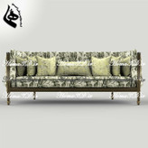 طراحی سهبعدی کاناپه منبتدار ظریف فوقلاکچری و لوکس برای تولید در نجاری و CNC