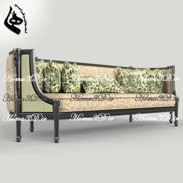 آموزش مدلسازی سهبعدی – طراحی 3بعدی کاناپه منبتدار ظریف فوقلوکس برای مکانهای لاکچری