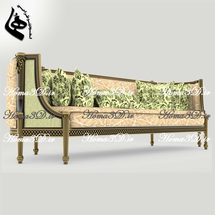 آموزش مدلسازی سهبعدی – طراحی 3بعدی کاناپه منبتدار ظریف فوقلوکس برای مکانهای لاکچری