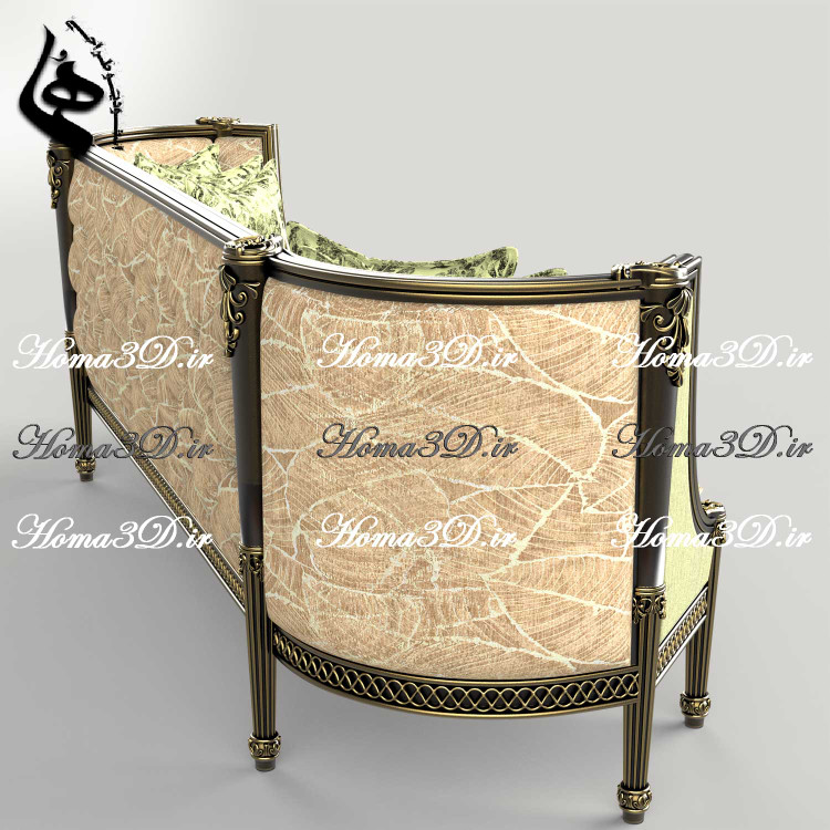 آموزش مدلسازی سهبعدی – طراحی 3بعدی کاناپه منبتدار ظریف فوقلوکس برای مکانهای لاکچری