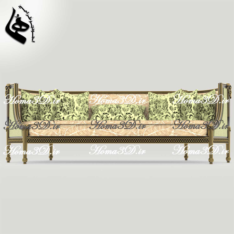 آموزش مدلسازی سهبعدی – طراحی 3بعدی کاناپه منبتدار ظریف فوقلوکس برای مکانهای لاکچری