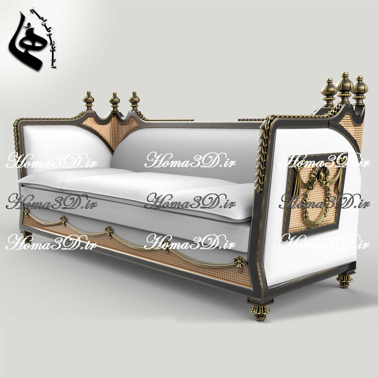 فایل سهبعدی طراحی کاناپه لوکس حصیری با منبتهای ظریف و قالبکشی اصولی و مهندسیشده جدید
