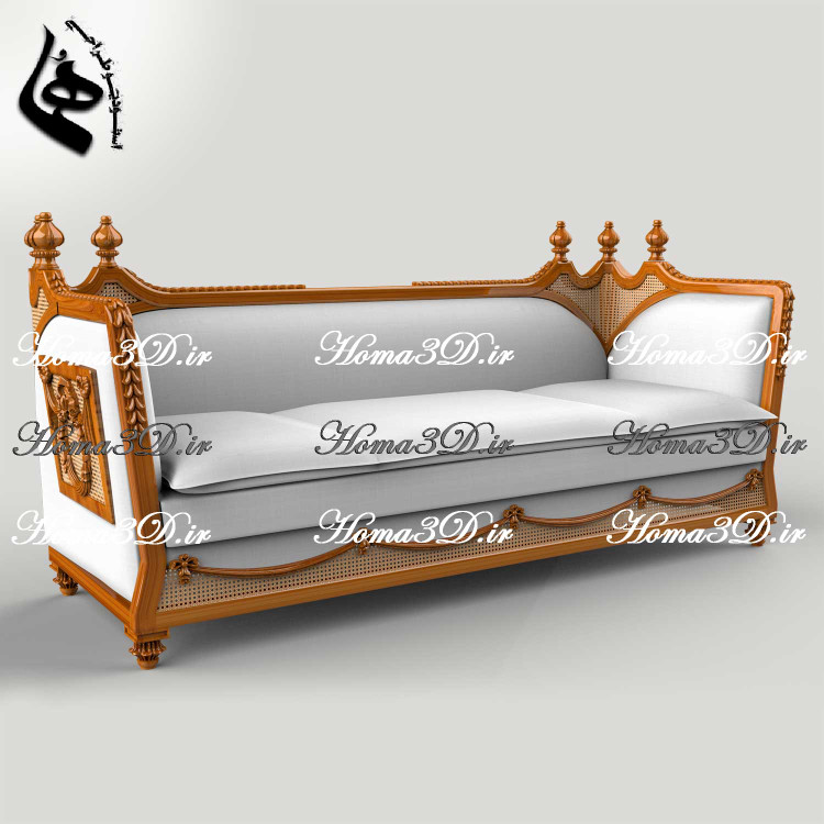 فایل سهبعدی طراحی کاناپه لوکس حصیری با منبتهای ظریف و قالبکشی اصولی و مهندسیشده جدید