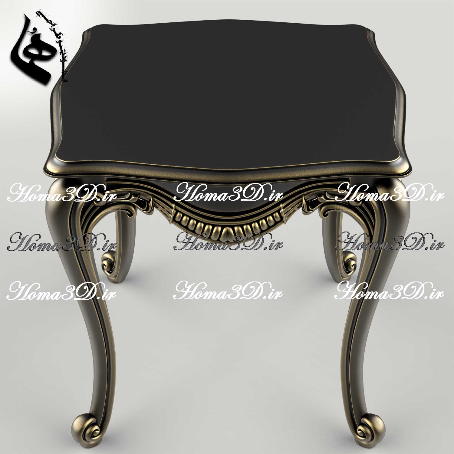 فایل طراحی سه‌بعدی میز عسلی منبتی استیل لوکس، به‌روز و با اصالت