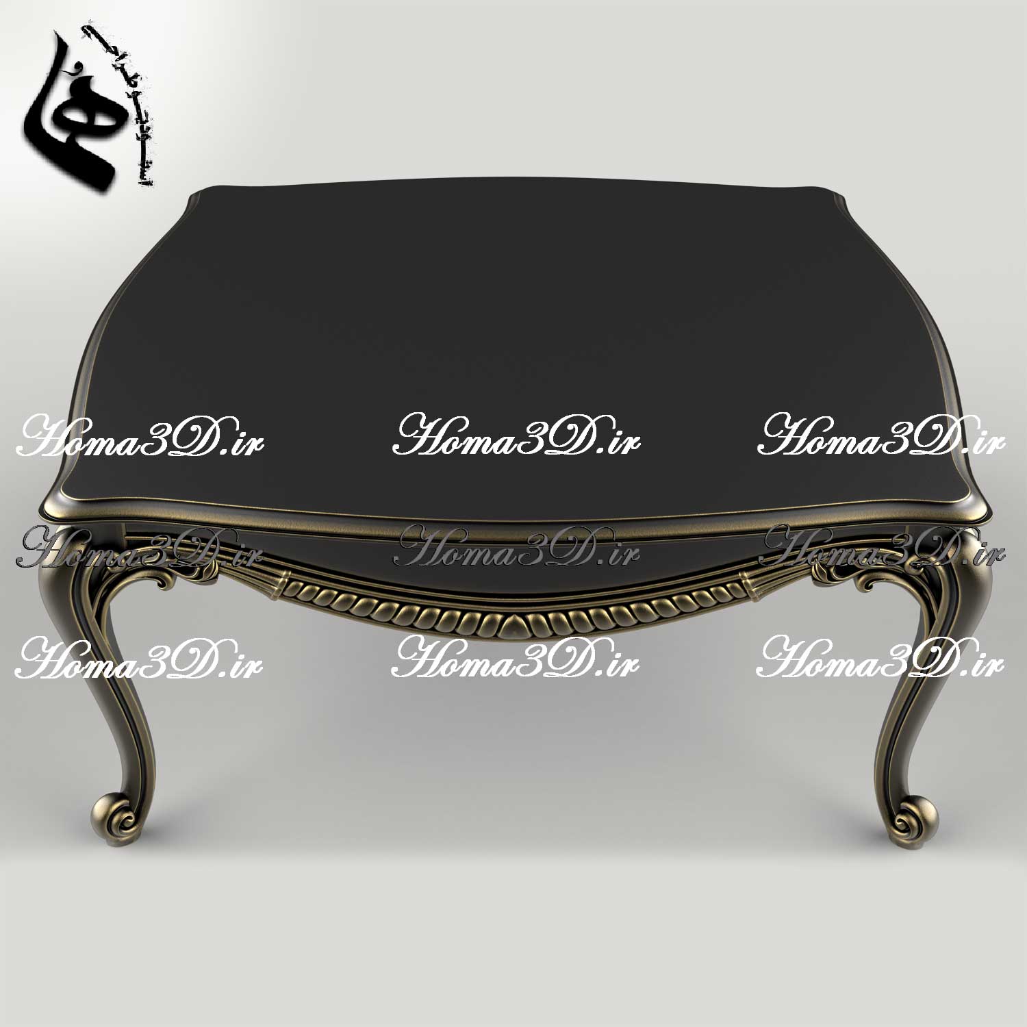 فایل طراحی سه‌بعدی میز جلو مبلی با منبت جدید و جذاب