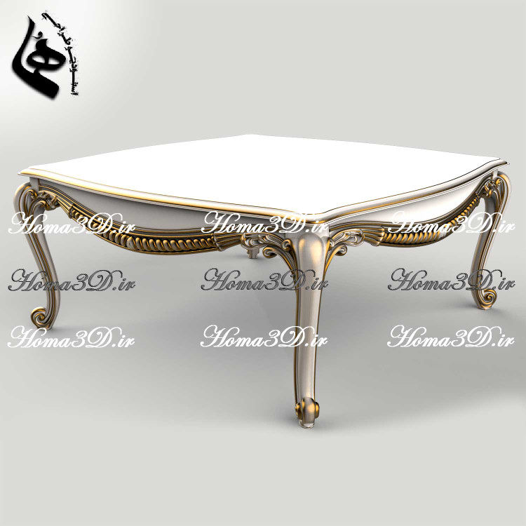 فایل طراحی سهبعدی میز جلو مبلی با منبت جدید و جذاب