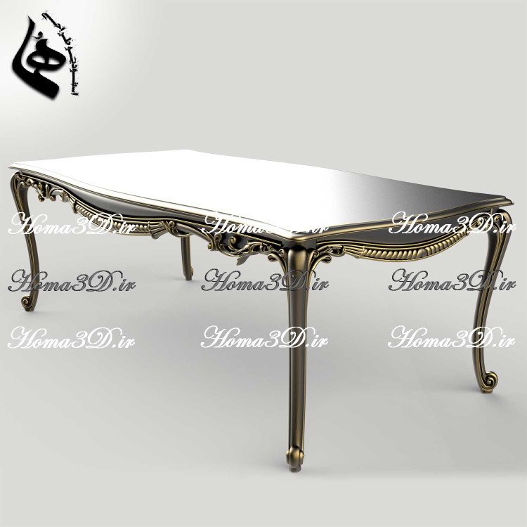 فایل طراحی سهبعدی میز ناهارخوری و میز غذاخوری منبتی جدید و زیبا با طراحی سهبعدی زیبا و تولید آسان