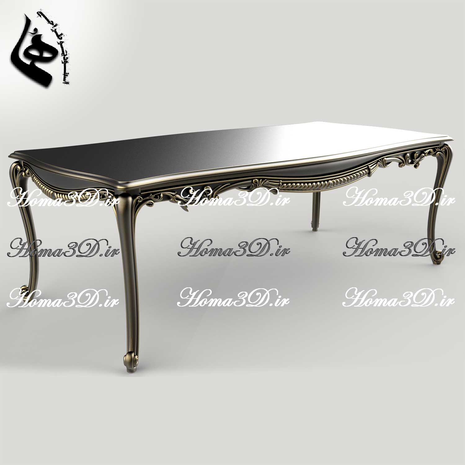 فایل طراحی سه‌بعدی میز ناهارخوری و میز غذاخوری منبتی جدید و زیبا با طراحی سه‌بعدی زیبا و تولید آسان