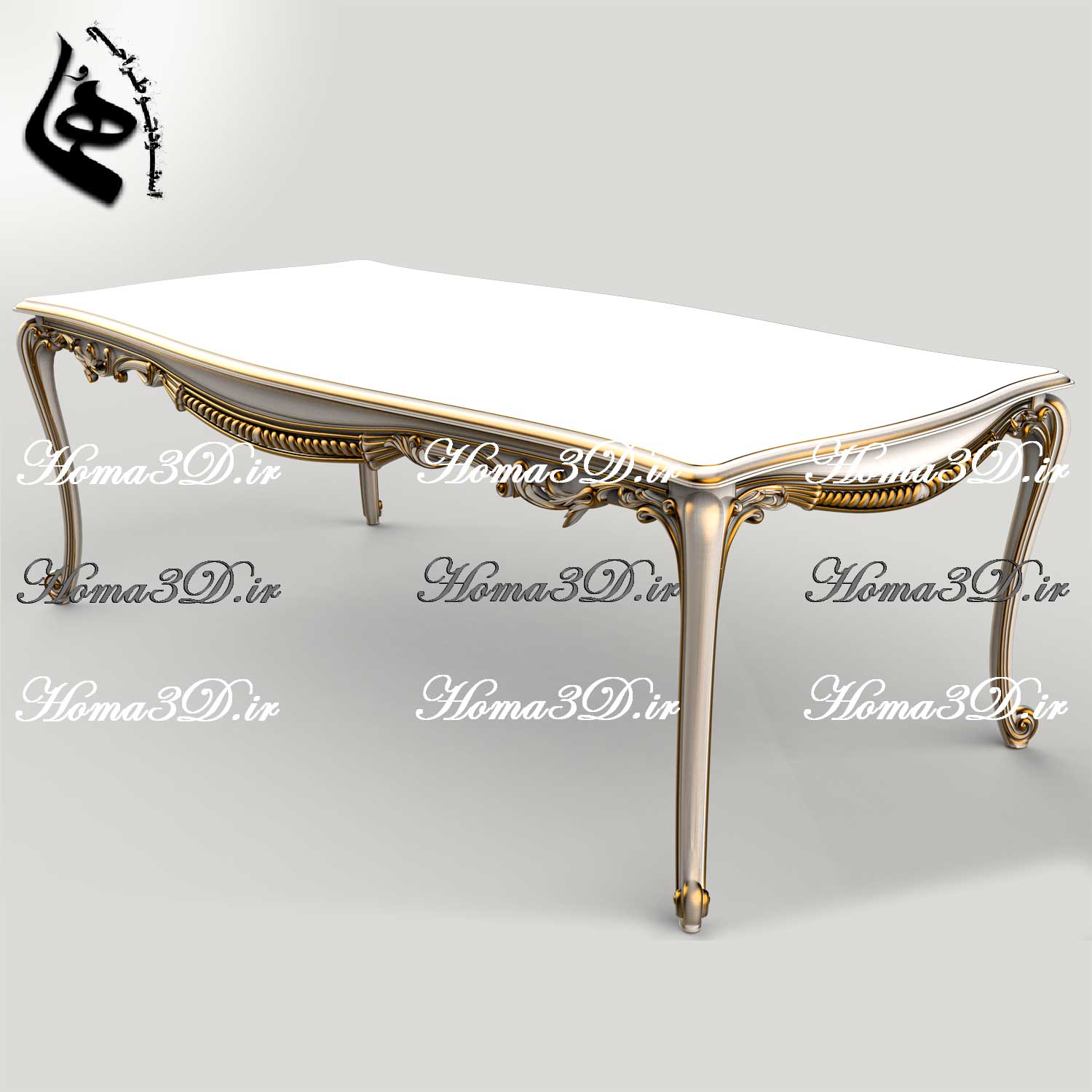 فایل طراحی سه‌بعدی میز ناهارخوری و میز غذاخوری منبتی جدید و زیبا با طراحی سه‌بعدی زیبا و تولید آسان