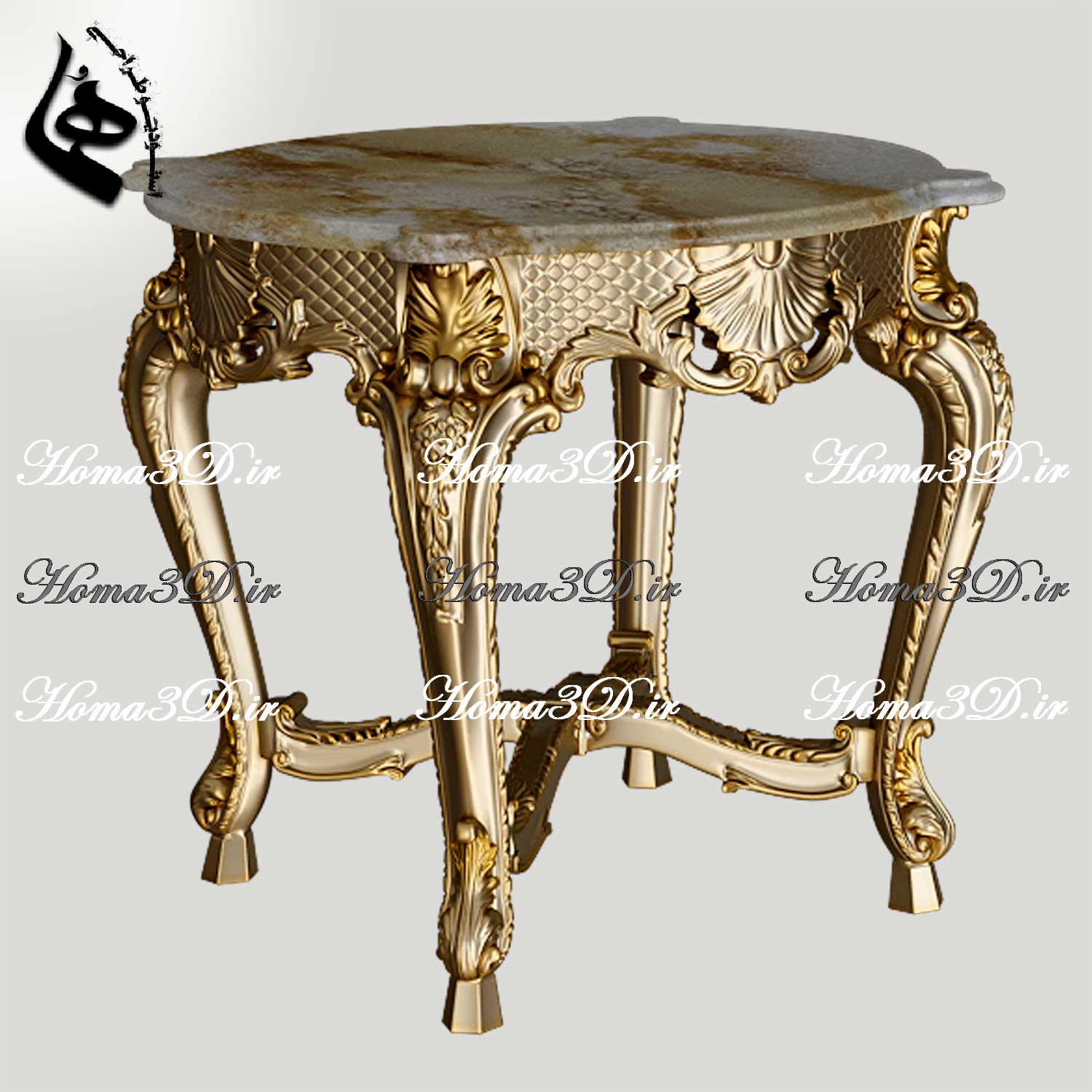 فایل طراحی سه‌بعدی میزعسلی استیل منبتی – ترکیب ظرافت و استحکام در طراحی مدرن مبلمان چوبی