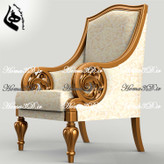 ایل طراحی سهبعدی مبل زیبا ابزاری منبتی با دسته مبل گرد بهروز و دلنشین