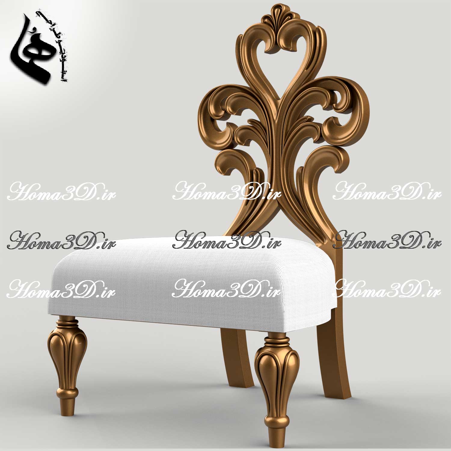 فایل طراحی سه‌بعدی مبل چپندر با طراحی دلنشین | خرید فایل آماده نجاری و سی‌ان‌سی برای تولید