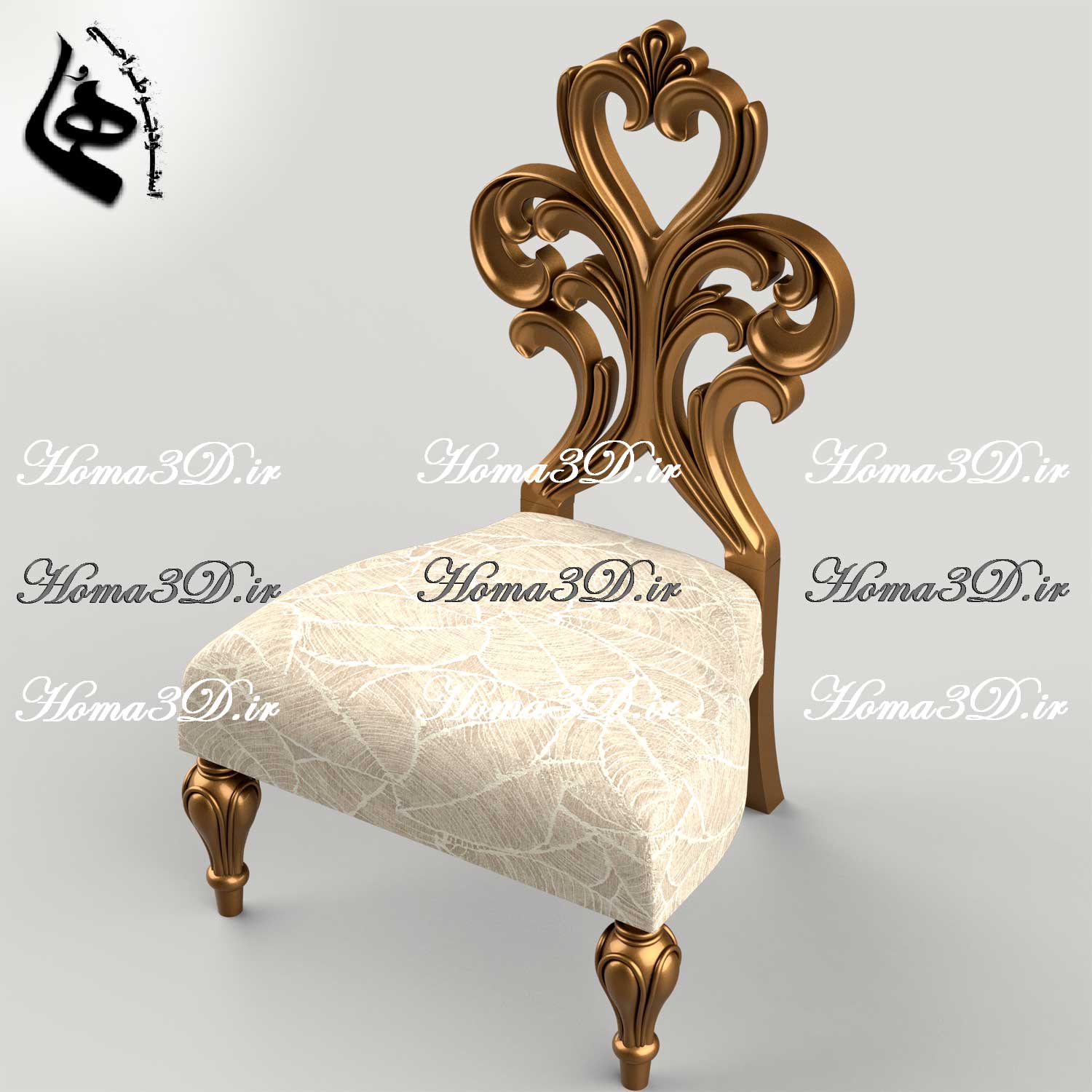 فایل طراحی سه‌بعدی مبل چپندر با طراحی دلنشین | خرید فایل آماده نجاری و سی‌ان‌سی برای تولید