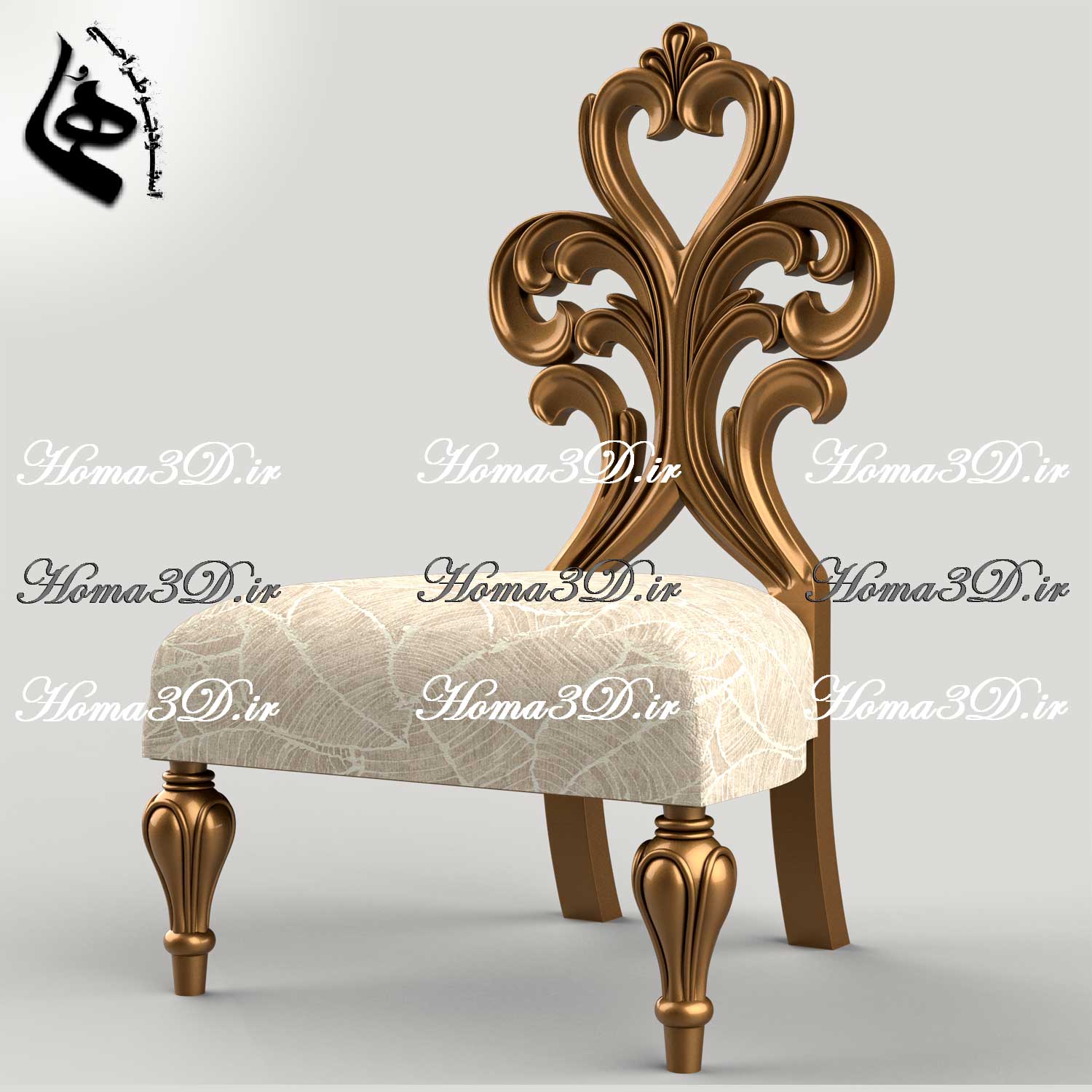 فایل طراحی سه‌بعدی مبل چپندر با طراحی دلنشین | خرید فایل آماده نجاری و سی‌ان‌سی برای تولید