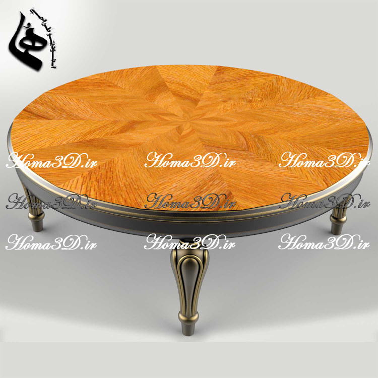 فایل طراحی سهبعدی و اسکن سهبعدی میز جلو مبلی گرد | مناسب برای تمام دکورها و کارگاههای تولید با چوب